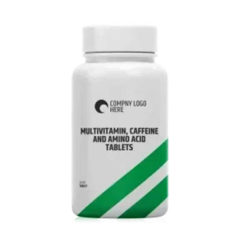 Multivitamin, caffeine and amino acid tablets